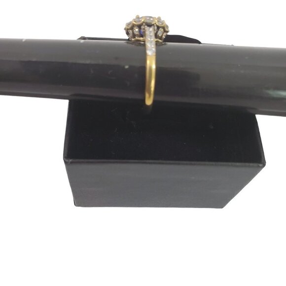 HSN Princess Diana Inspired Gold Vermeil .925 Sterling Silver Blue Sapphire Ring - Picture 8 of 16